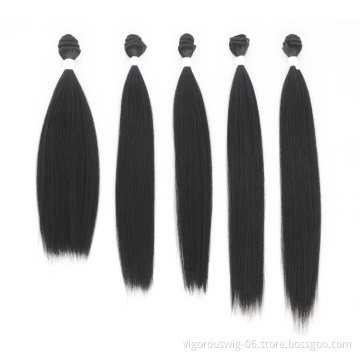 Vigorous Silky Black Custom Top Straight Chignon Soft For Women Synthetic Wholesale Extension Hair Closure Piece
